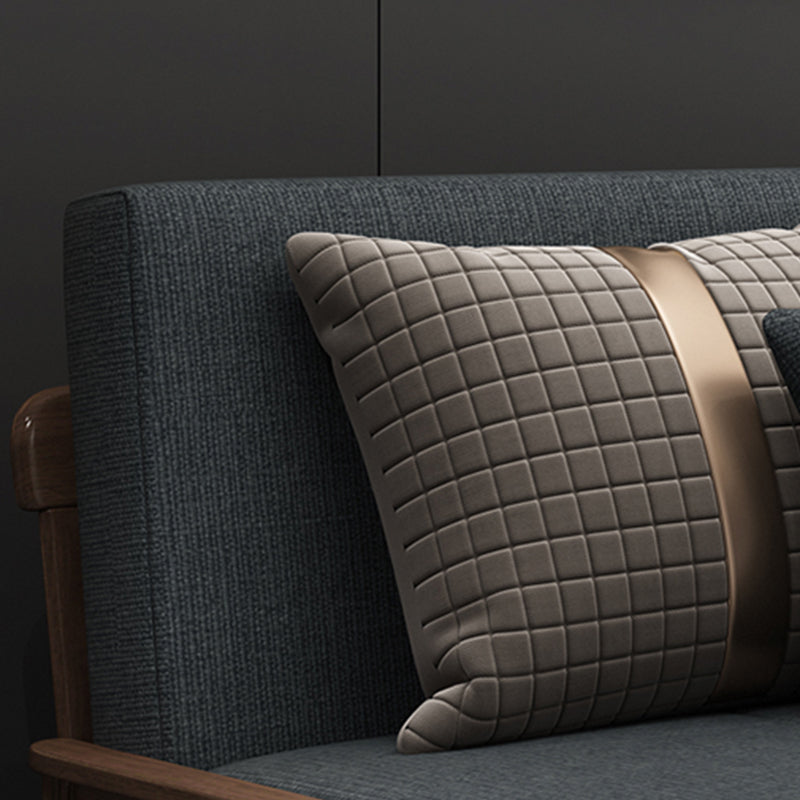 Modern Armless Sofa Bed with Storage Linen Sofa Bed in Brown