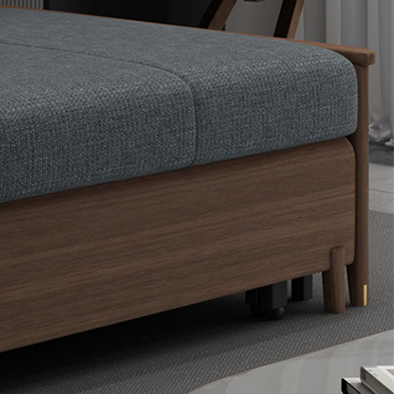 Modern Armless Sofa Bed with Storage Linen Sofa Bed in Brown