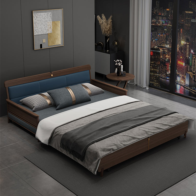 Modern Armless Sofa Bed with Storage Linen Sofa Bed in Brown