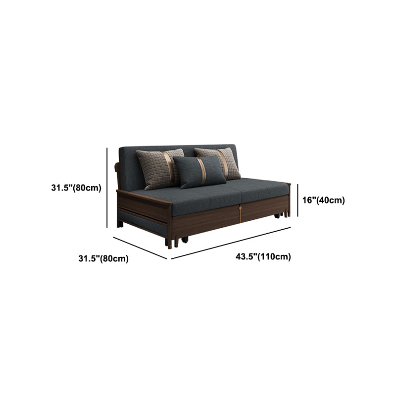 Modern Armless Sofa Bed with Storage Linen Sofa Bed in Brown