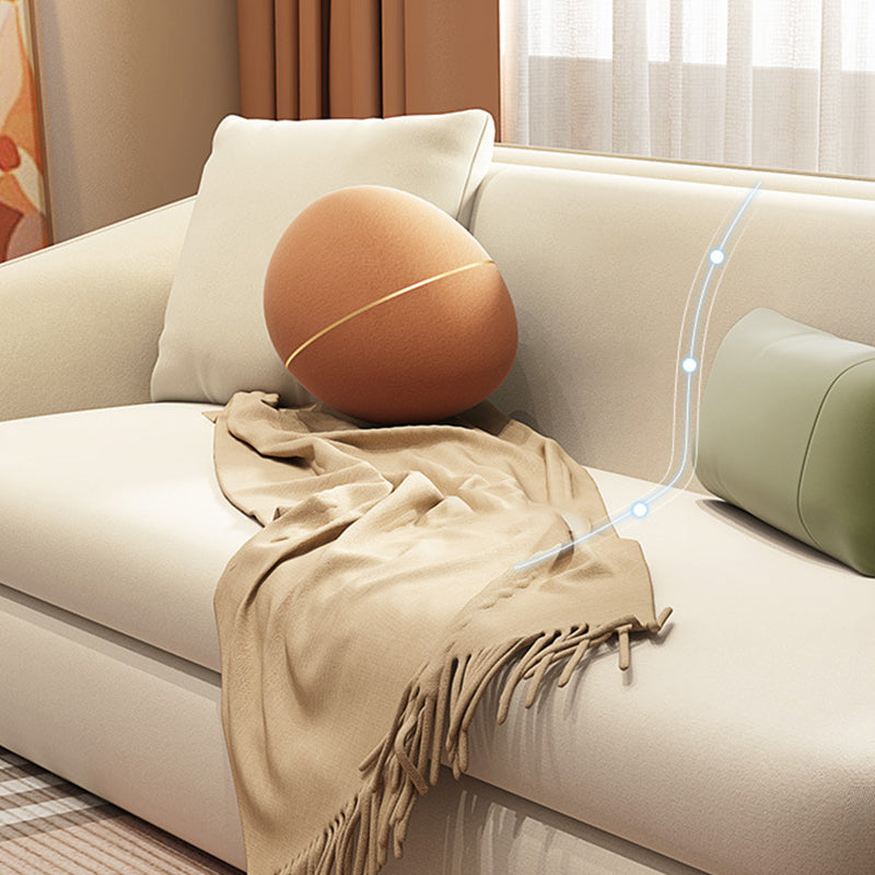 64.96" L Leather Sofa White Convertible Sofa Bed with Tight Back