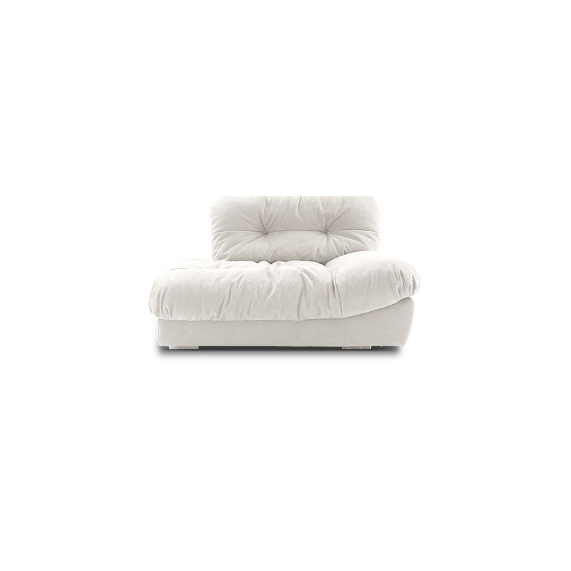 Modern Sewn Pillow Back Settee in Beige/Orange Stain Resistant Sofa