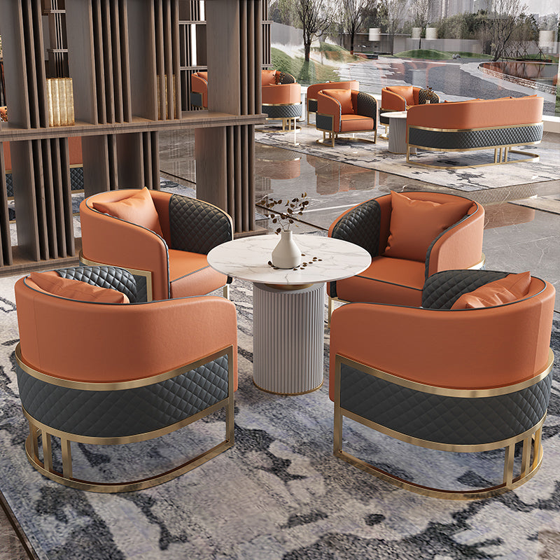 27.55" Wide Faux Leather Sofa Modern Tuxedo Arm Sofa with Tight Back