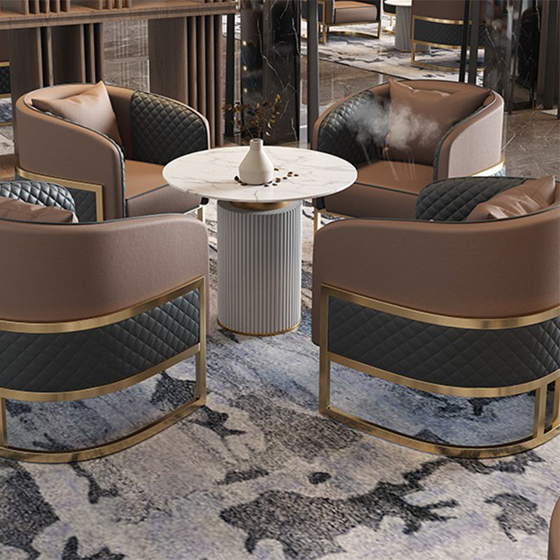 27.55" Wide Faux Leather Sofa Modern Tuxedo Arm Sofa with Tight Back