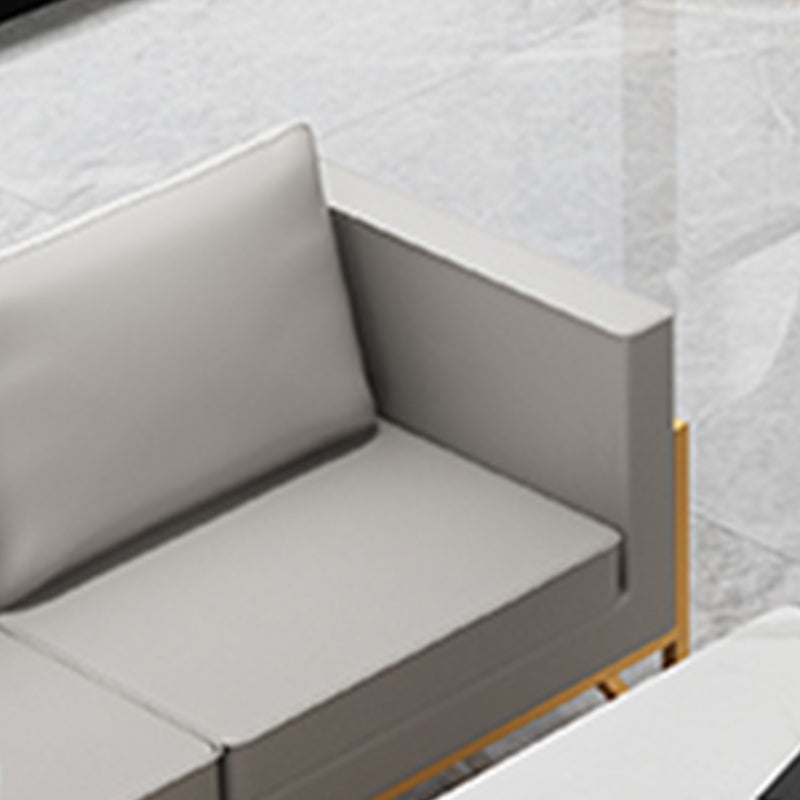 Genuine Leather Tuxedo Arm Sofa 26.77" Wide Modern Standard Sofa