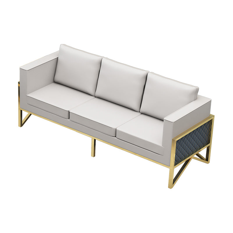 Genuine Leather Tuxedo Arm Sofa 26.77" Wide Modern Standard Sofa