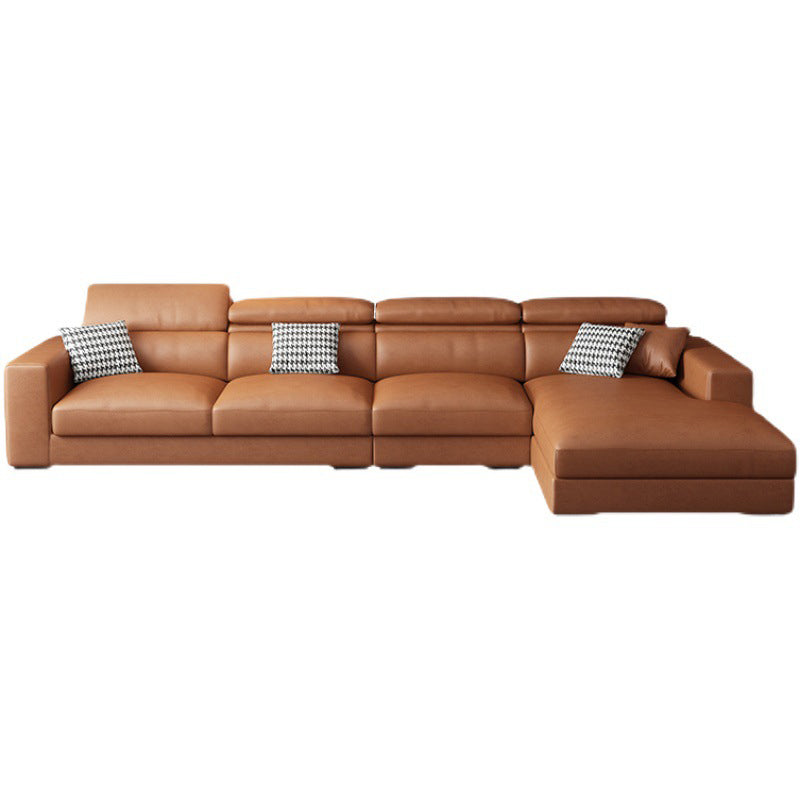 L-Shape Sectional Cushion Back Adjustable Head Pillow Sectional