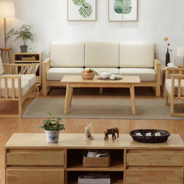 Scandinavian Solid Wood Coffee Table with 4 Legs Coffee Cocktail Table