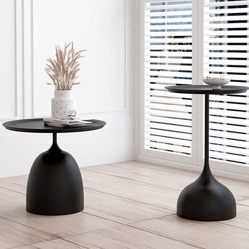 Mid-Century Modern Iron 2 Piece Bunching Tables with Pedestal Base