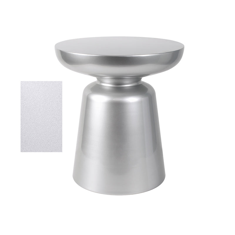 Mid-century Modern 16.9" Tall Round Top Side Table Metal Pedestal End Table