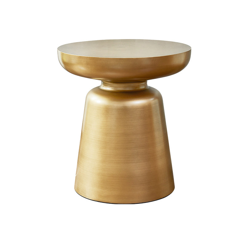 Mid-century Modern 16.9" Tall Round Top Side Table Metal Pedestal End Table