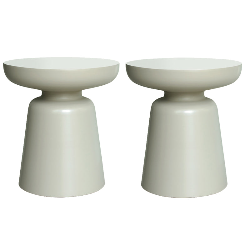 16.9" Tall Metal Round Top Side Table Iron Pedestal End Table