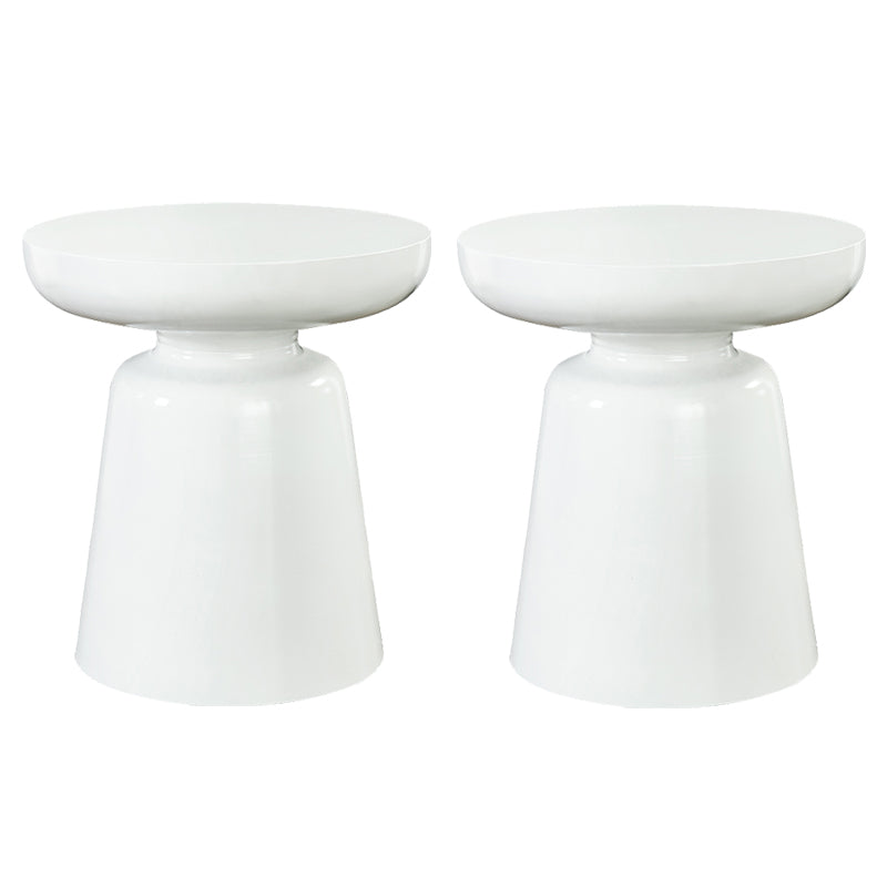 16.9" Tall Metal Round Top Side Table Iron Pedestal End Table