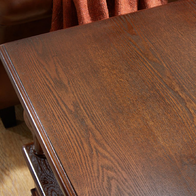23.6" Tall Square Wood Top Side Table Brown 4 Legs End Table with Storage