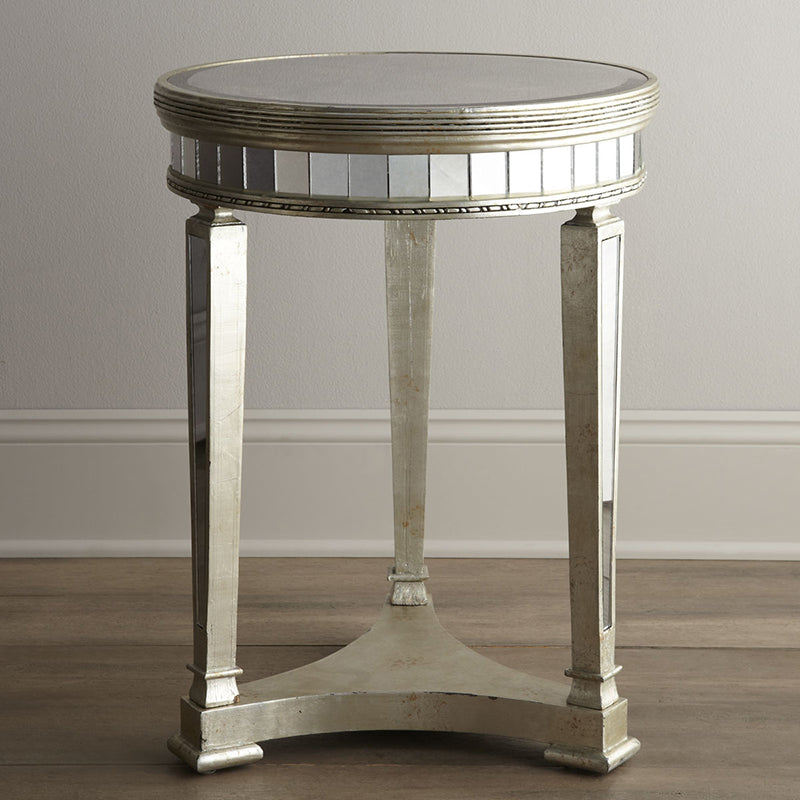 23.6" Tall Round Glass Top Side Table Wood 3 Legs End Table with Shelf