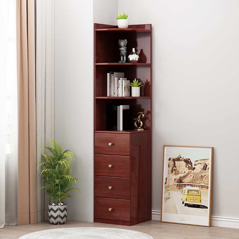 73.23"Tall 4- Drawer Corner Chest, Wooden Accent Chest with Shelves
