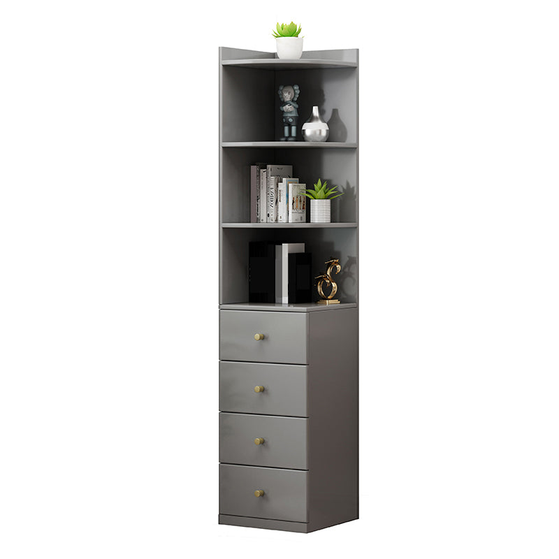 73.23"Tall 4- Drawer Corner Chest, Wooden Accent Chest with Shelves