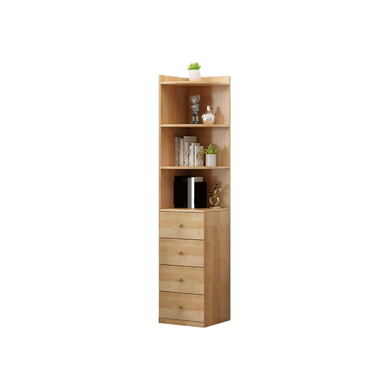 73.23"Tall 4- Drawer Corner Chest, Wooden Accent Chest with Shelves
