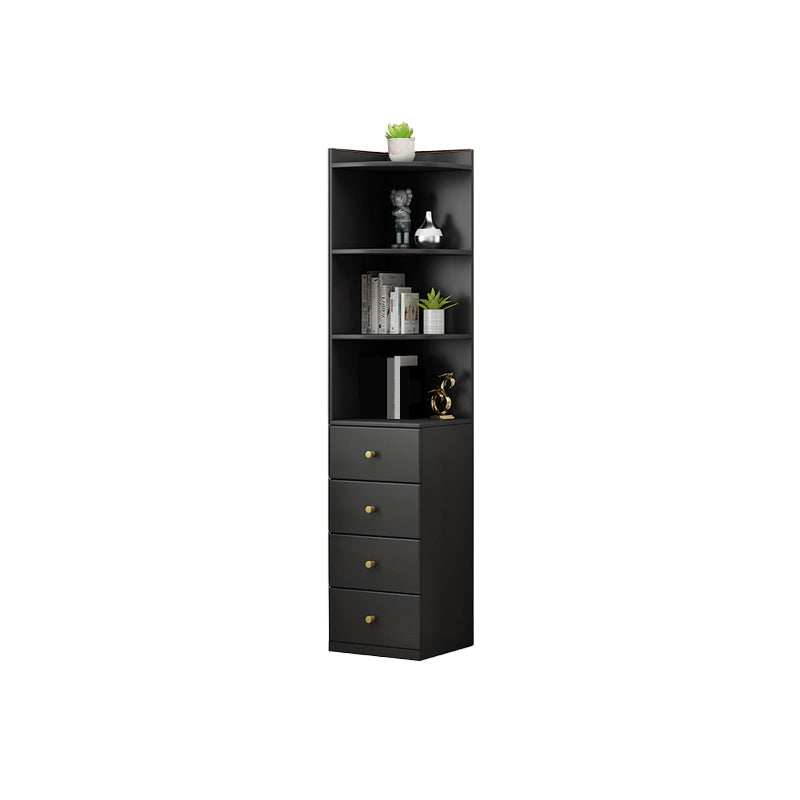 73.23"Tall 4- Drawer Corner Chest, Wooden Accent Chest with Shelves