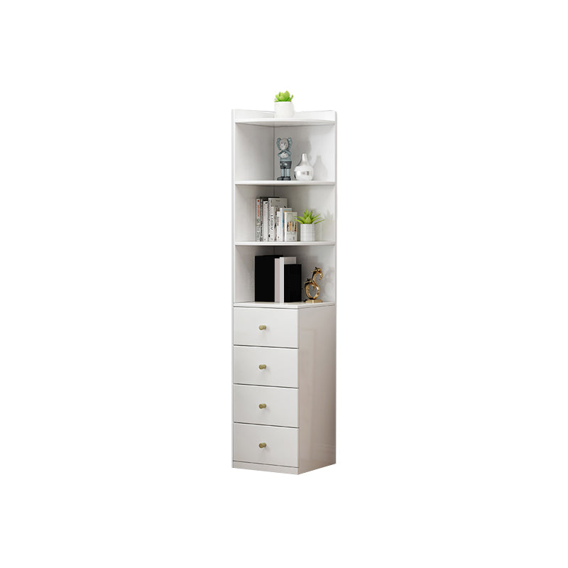 73.23"Tall 4- Drawer Corner Chest, Wooden Accent Chest with Shelves