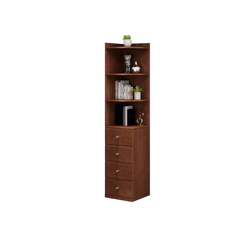 73.23"Tall 4- Drawer Corner Chest, Wooden Accent Chest with Shelves