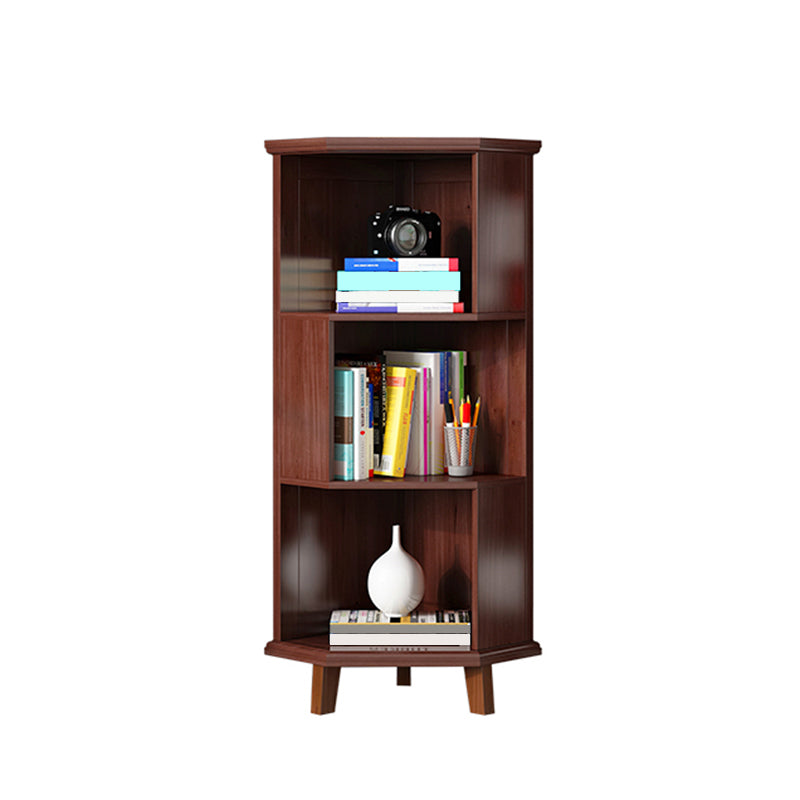 Brown / White Wooden Corner Chest, 15.75" Wide Accent Chest with Shelves
