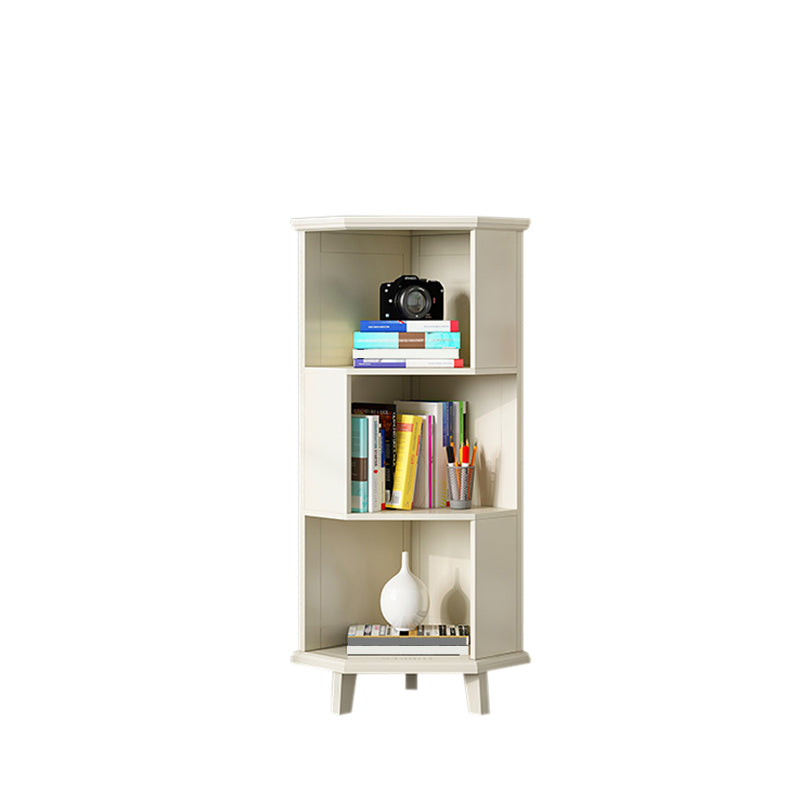 Brown / White Wooden Corner Chest, 15.75" Wide Accent Chest with Shelves