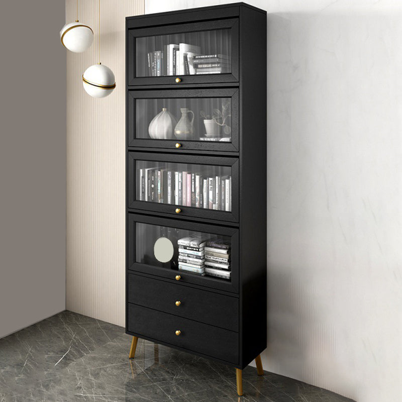 Contemporary 2- Drawer Black Wooden Cabinet, Rectangle Accent Cabinet