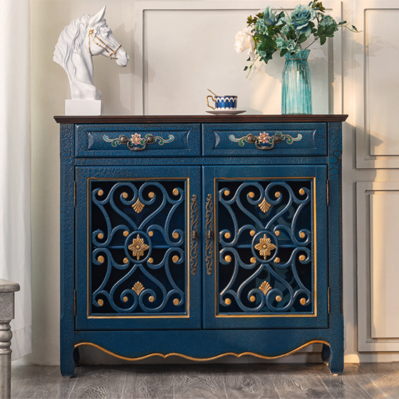 36.02"Tall 1- Door Wooden Cabinet, 2-drawer Rectangle Accent Cabinet