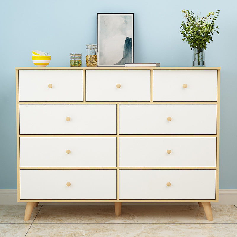 Contemporary 35.43" Tall Wooden Chest, Rectangle Accent Chest with Drawers