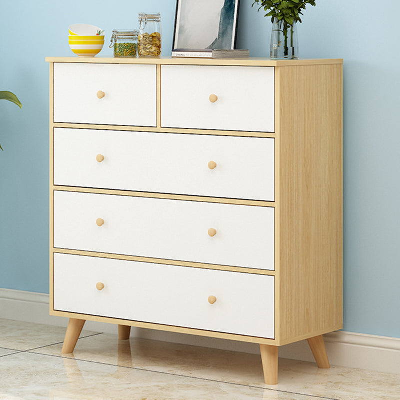 Contemporary 35.43" Tall Wooden Chest, Rectangle Accent Chest with Drawers