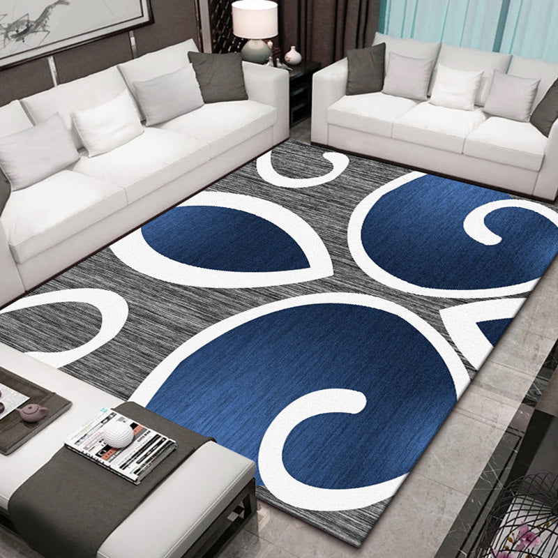 Creative Area Rug Abstract Pattern Rug Polyester Stain Resistant Carpet for Living Room