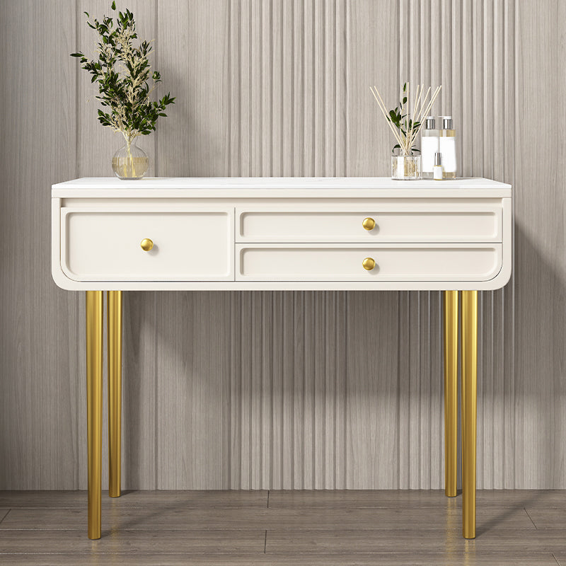 3/5 Storage Drawers Make-up Vanity Solid Wood and Stone Dressing Table