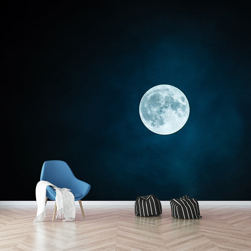 Environmental Moon Wallpaper Stain Resistant Sky Photography Wall Mural