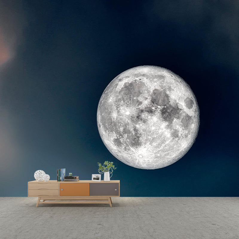 Environmental Moon Wallpaper Stain Resistant Sky Photography Wall Mural