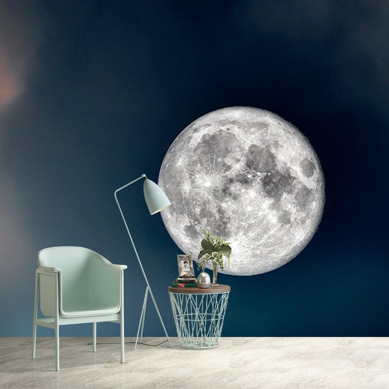 Environmental Moon Wallpaper Stain Resistant Sky Photography Wall Mural