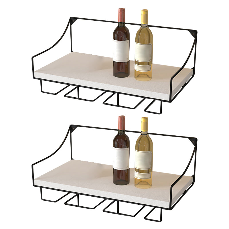 16.9" x 9" x 7" Modern Wine Holder Rack Meta Wall Mounted Wine Jail with Shelf