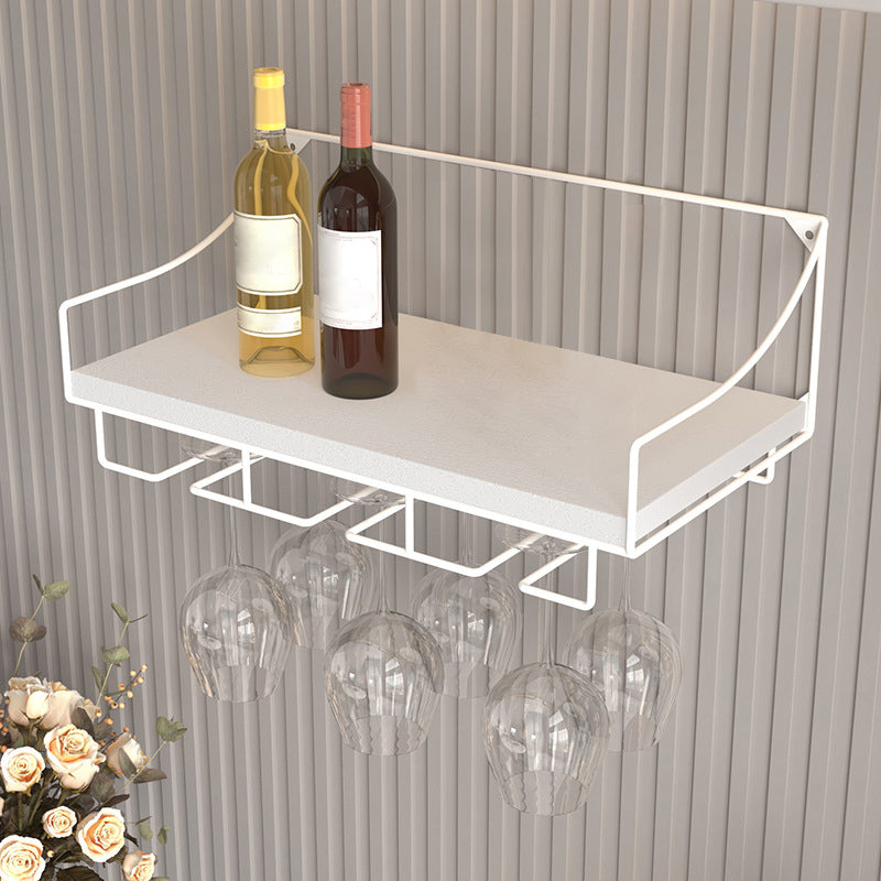 16.9" x 9" x 7" Modern Wine Holder Rack Meta Wall Mounted Wine Jail with Shelf