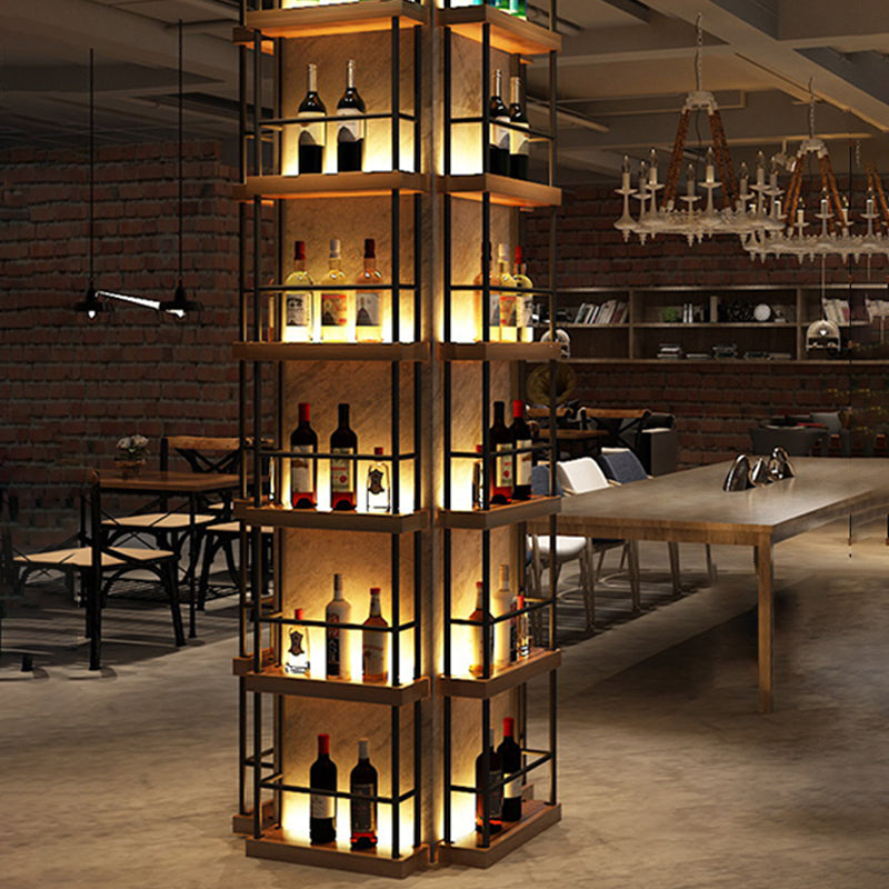 Industrial Floor Wine Bottle Holder Metal Wine Rack Bottle for Bar