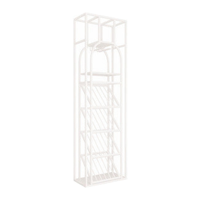 Metal Floor Wine Bottle & Glass Rack Industrial Wine Rack with Shelf