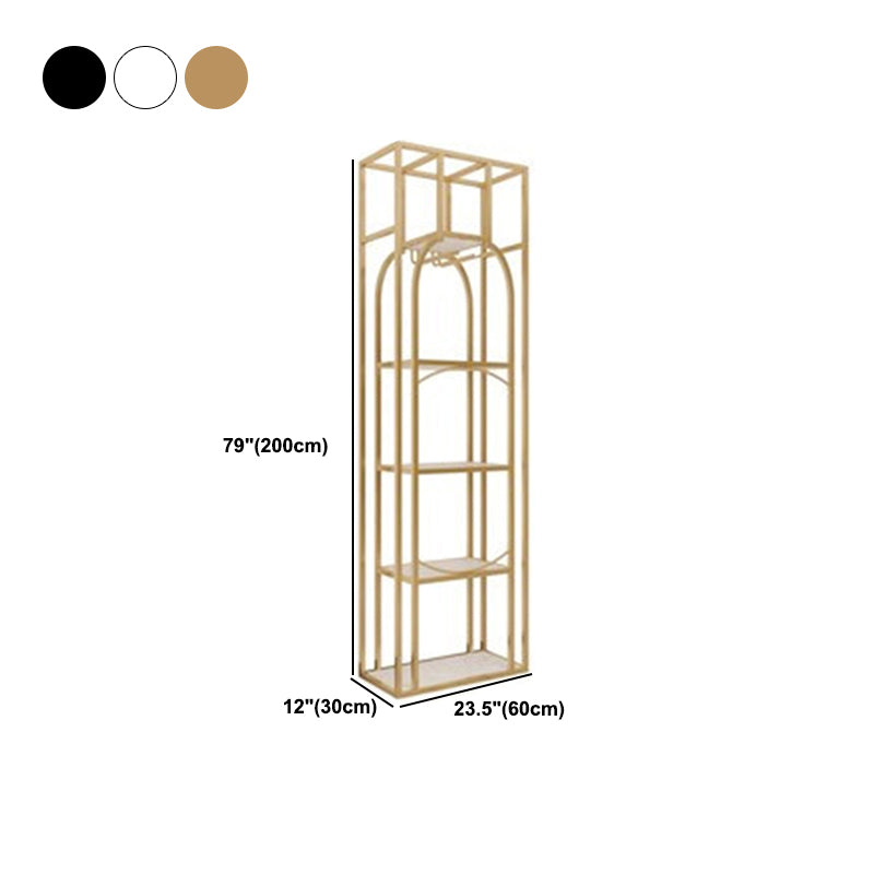 Metal Floor Wine Bottle & Glass Rack Industrial Wine Rack with Shelf