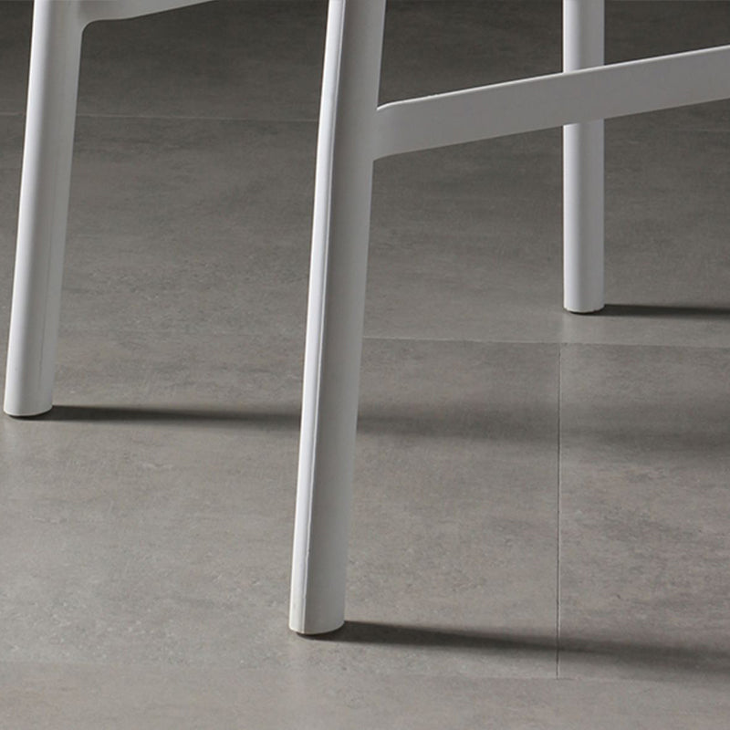 Scandinavian Plastic Barstool Plastic Counter Stool Rectangle Seat in Matte Finish