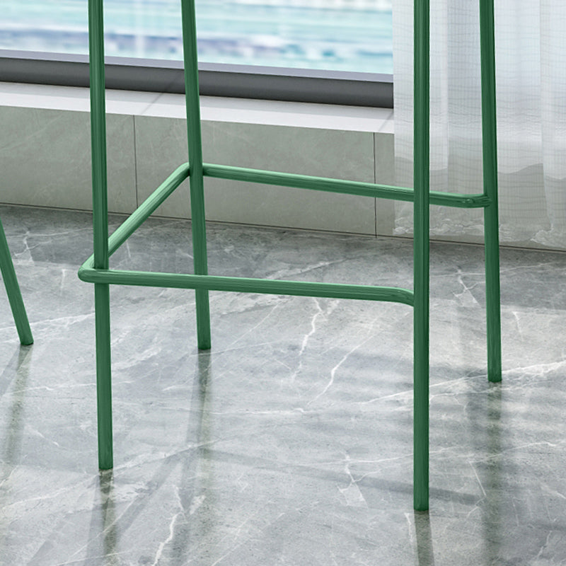 Modern Outdoor Counter Stool Rectangle Iron Footrest Counter Bar Stool