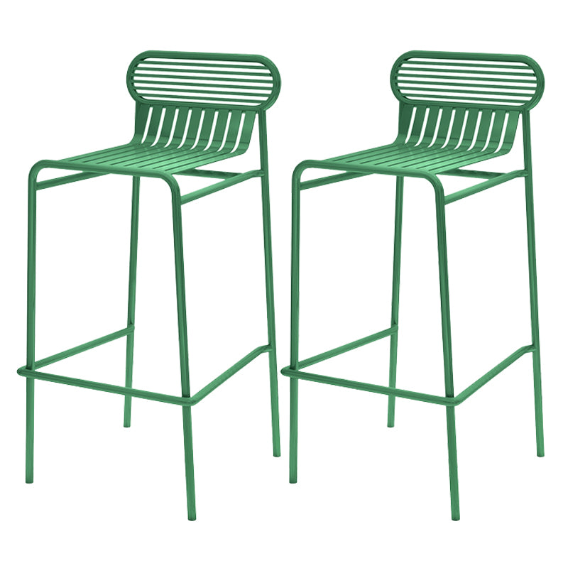 Modern Outdoor Counter Stool Rectangle Iron Footrest Counter Bar Stool