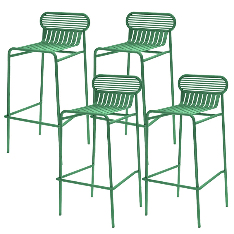 Modern Outdoor Counter Stool Rectangle Iron Footrest Counter Bar Stool