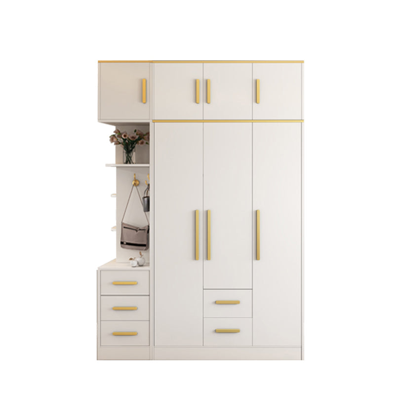White Wardrobe Cabinet Contemporary Engineered Wood Wardrobe Armoire