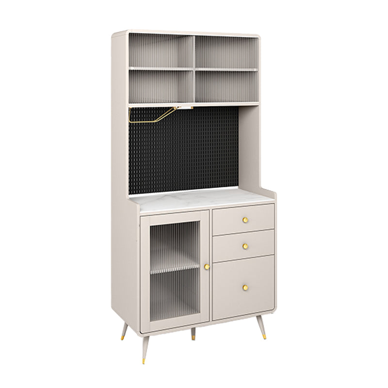 Artificial Wood Living Room Sideboard Cabinet Glam Credenza with Drawers and Storage
