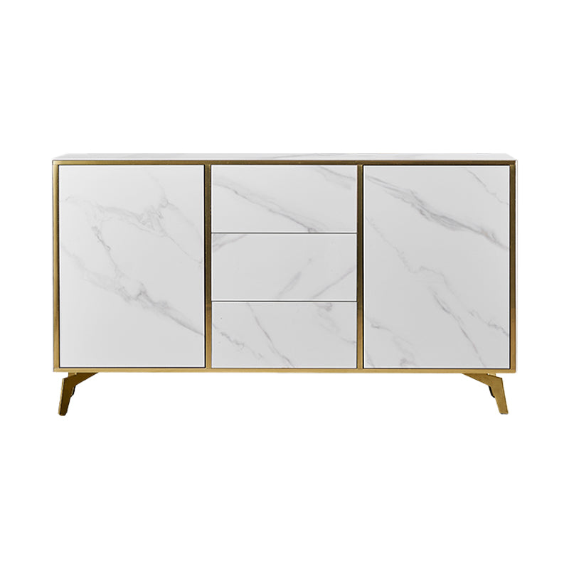 Artificial Wood Dining Room Sideboard Cabinet Glam Credenza with Drawers and Storage