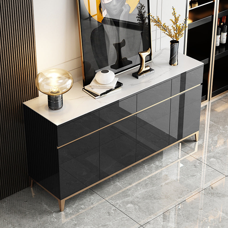 Wood Living Room Sideboard Cabinet Glam Credenza with Drawer and Storage