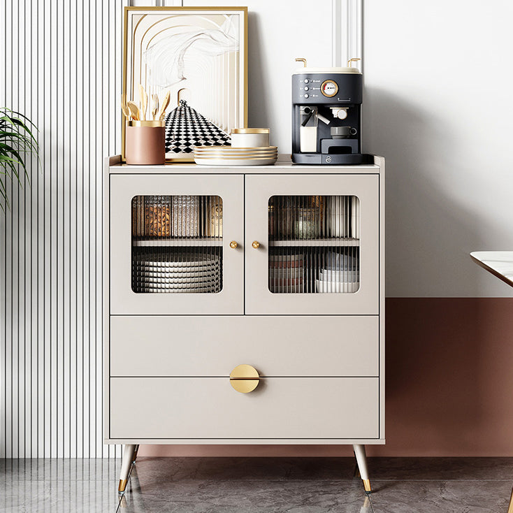 Wood Kitchen Sideboard Cabinet Glam Credenza with Drawers and Storage